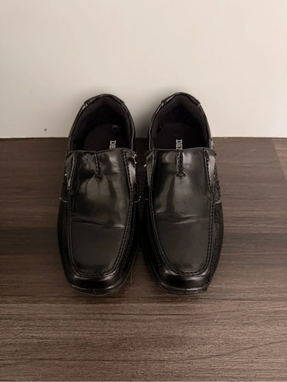 Deer Stags Black Slip-On Kids Dress Shoes